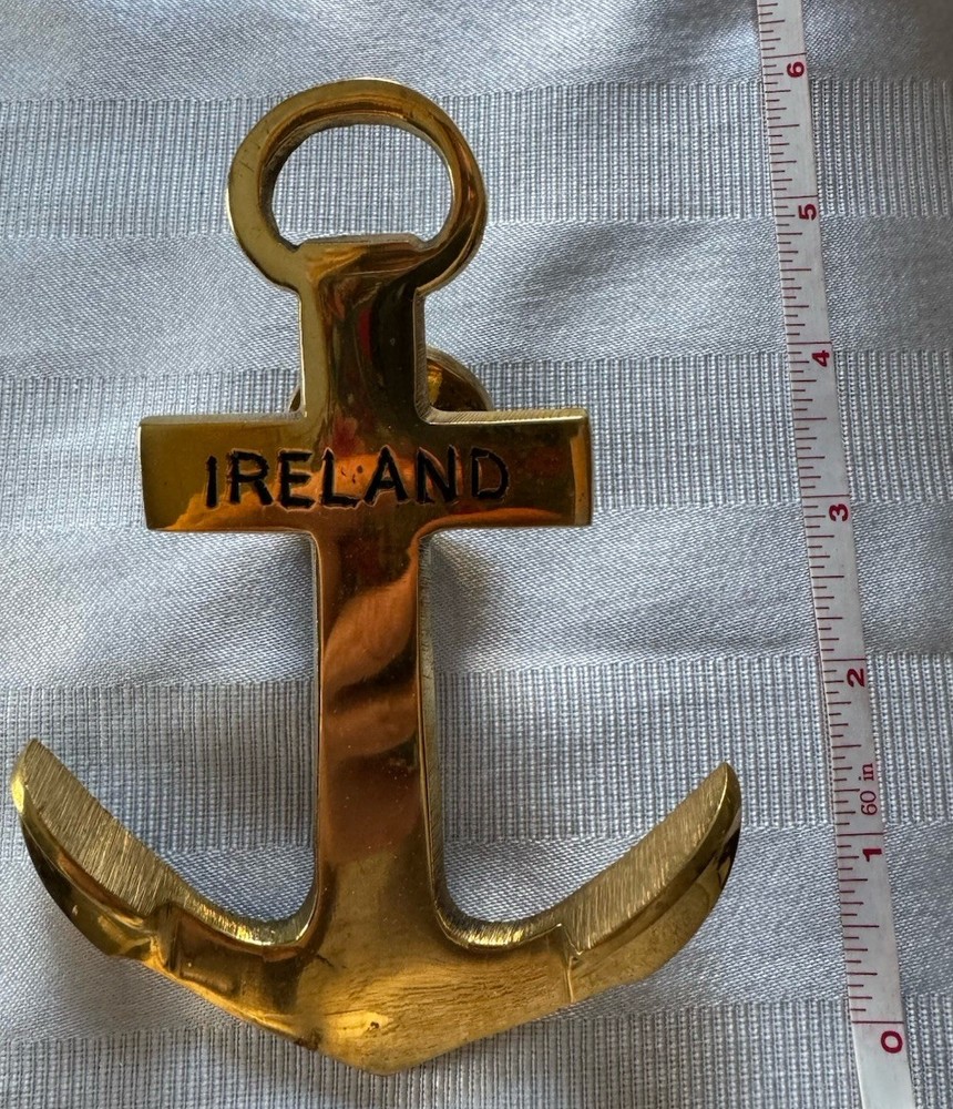Solid Brass Anchor Door Knocker With Ireland Engraved