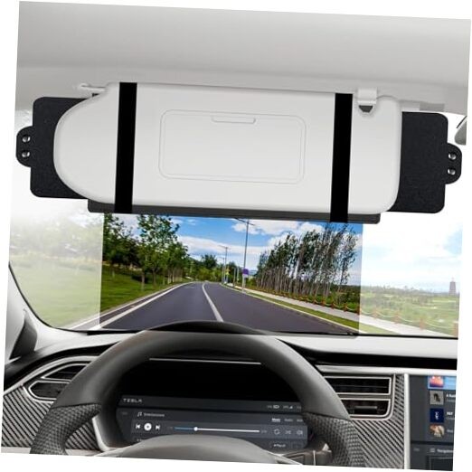 Sun Visor Extender for Car with 2 Side Sunshade, Polarized UniversalB Black