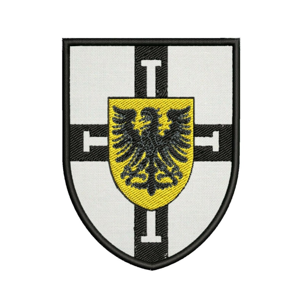 Knights Templar Cross Shield Patch Embroidered Hook & Loop Applique Military