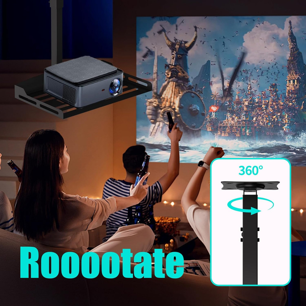Universal Projector Ceiling Mount with Tray, Projector Mount Hidden Cable Routin