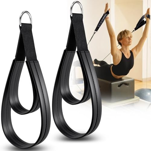 Pilates Straps - Double Loop D-Ring Black (Upgraded Material PU Leather)