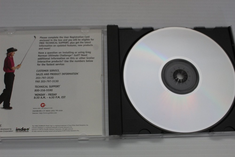 GREG NORMAN Ultimate Challenge Golf Software CD-ROM Windows 95 1995
