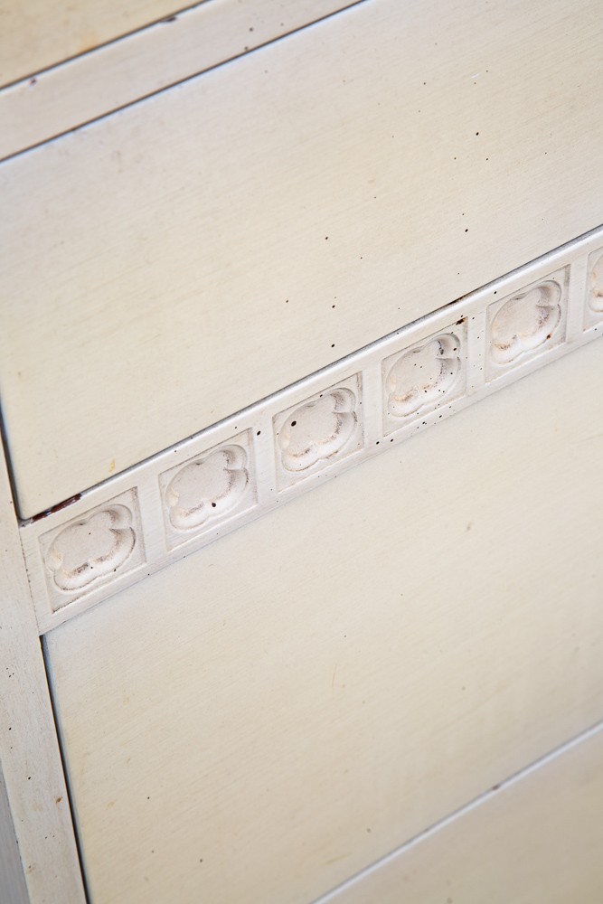 Mid Century Modern Dresser Highboy 6 Drawer White American Kalpe Trim Vintage