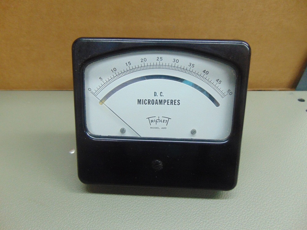 NOS Triplet 0 to 50 DC Microamperes Panel Meter model 420