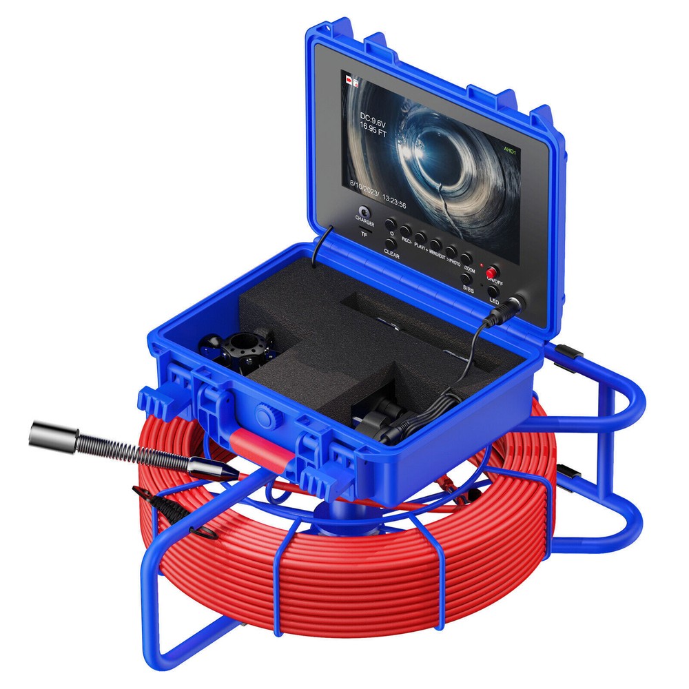 Sewer Camera Borescope Inspection Camera 50m 9inch 512hz Pipe Endoscope Camera