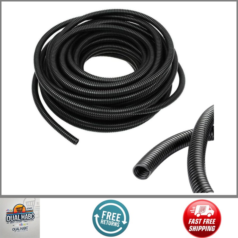 1/4" ID Wire Loom Split Tubing 16.5 ft Cord Protector Flexible Automotive Wire