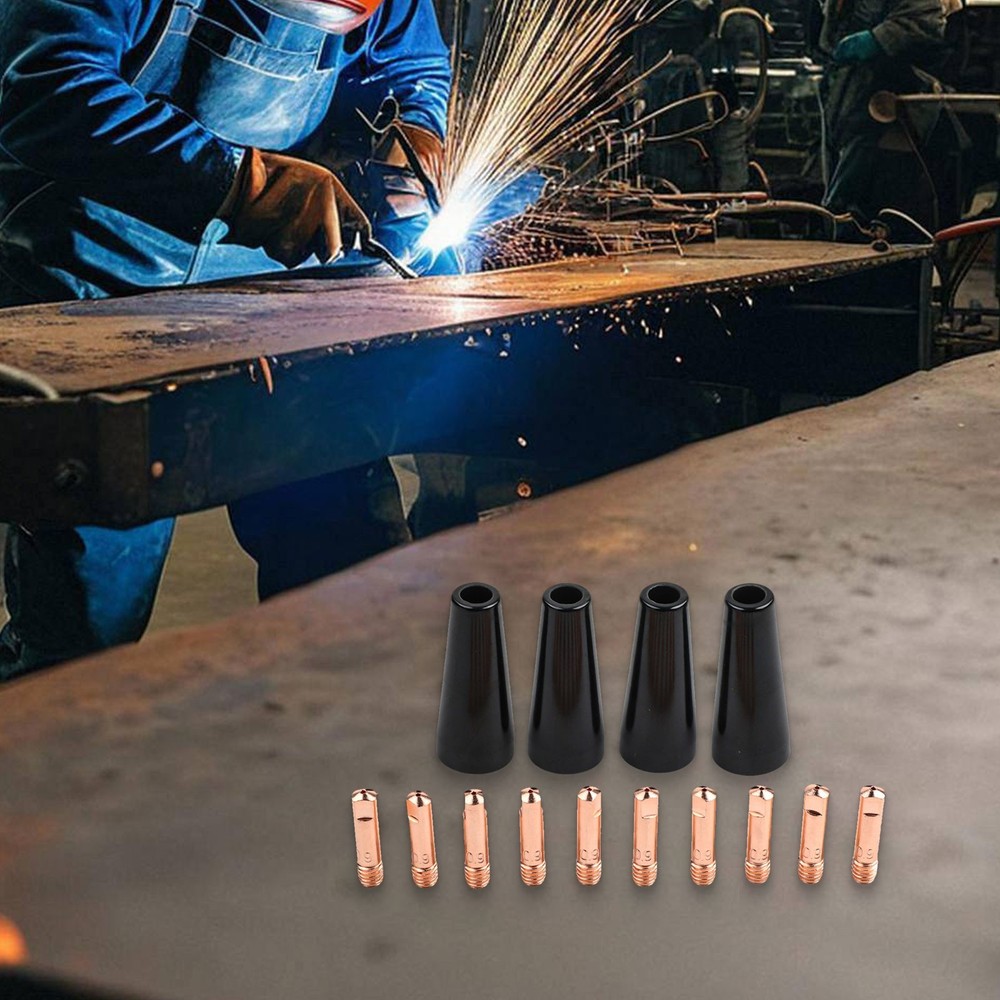Welding Nozzle Tips Kit for MIG Machines with 10 Copper Conductive Tips