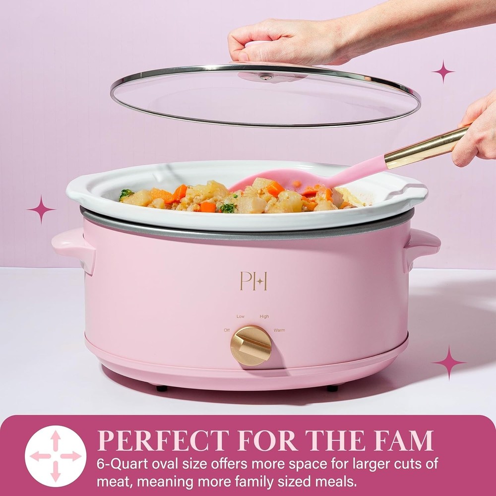 6-Quart Manual Slow Cooker, Features Three Settings (Low, High, War