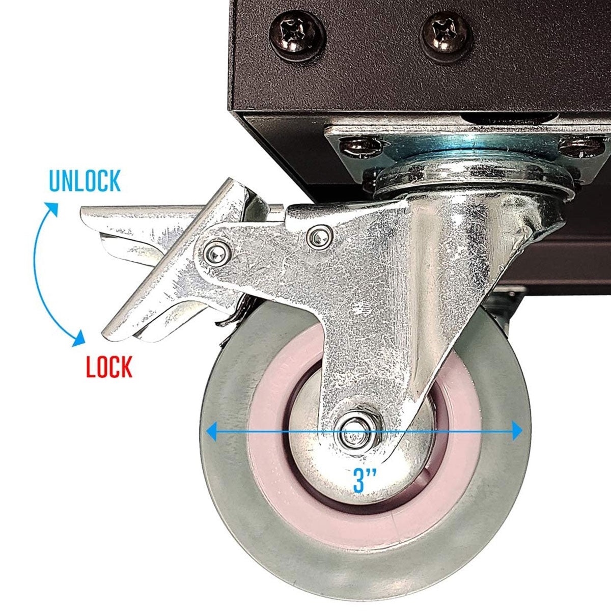 AxcessAbles 16U 19-Inch AV Rolling Equipment Rack Cabinet with Locking Wheels