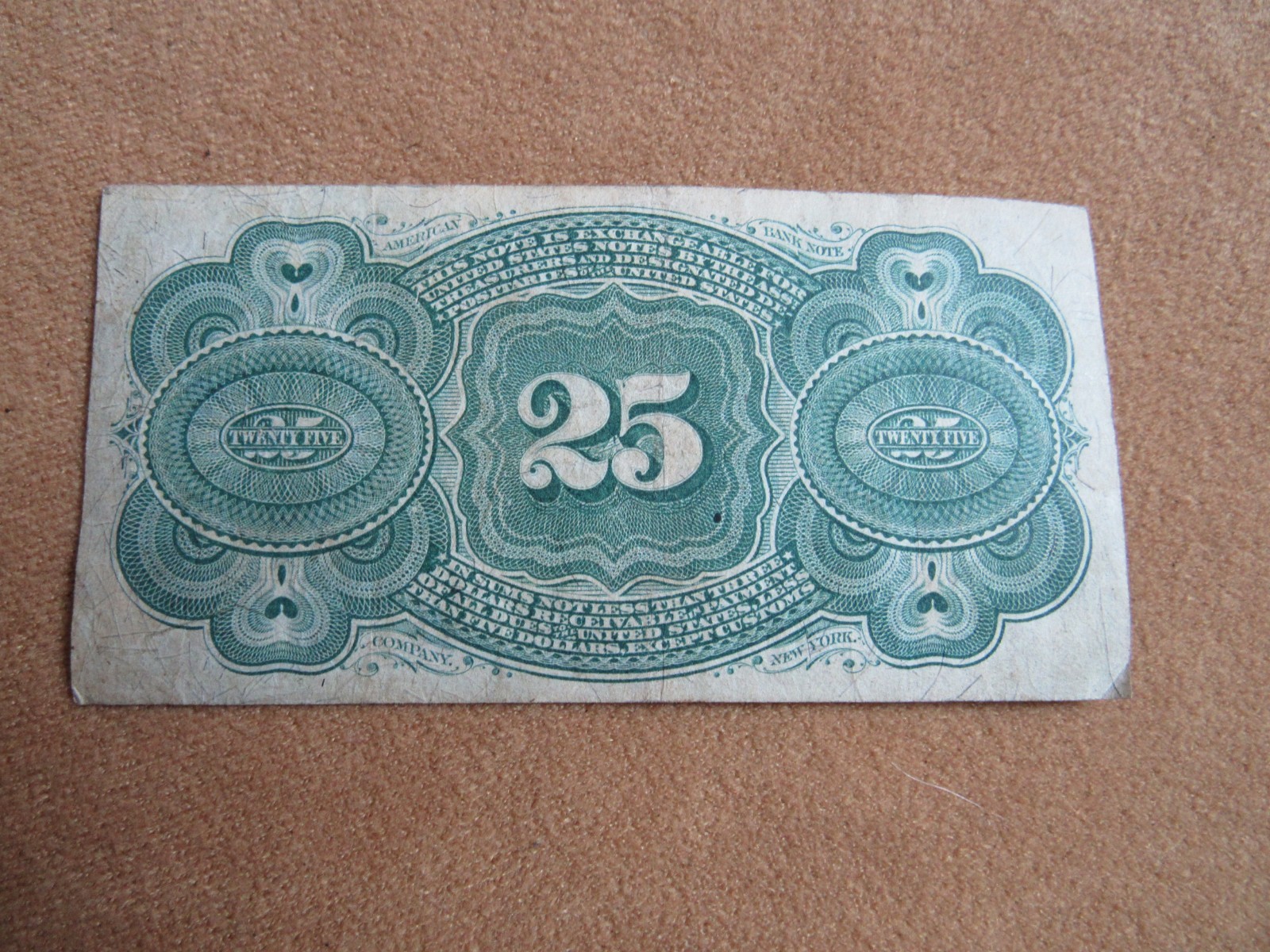 Collection of Five US Fractional Notes Series 1863 original period items