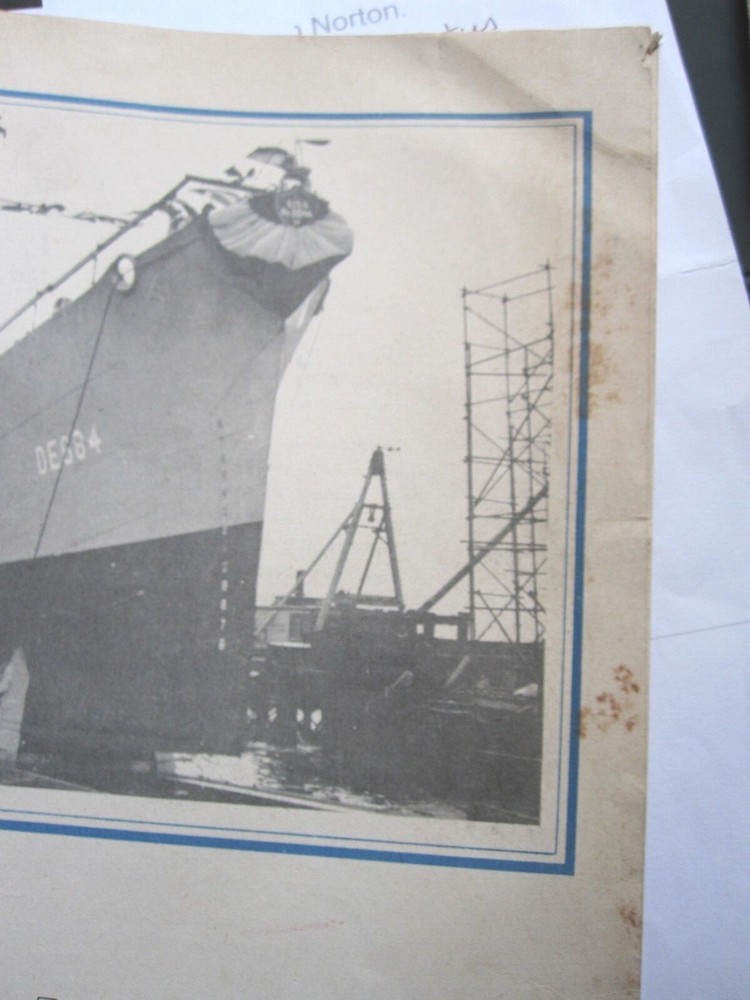 WWII U.S.S. DeLong Launching Commissioning Program - Dec 31, 1943