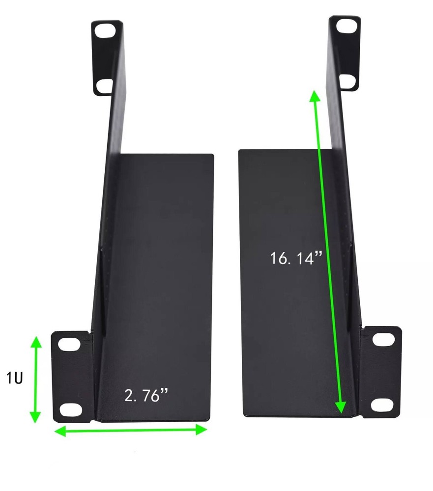 1U Adjustable Network Server Shelf Rails 16.14" Deep, 6 lb Capacity Rack Mounts