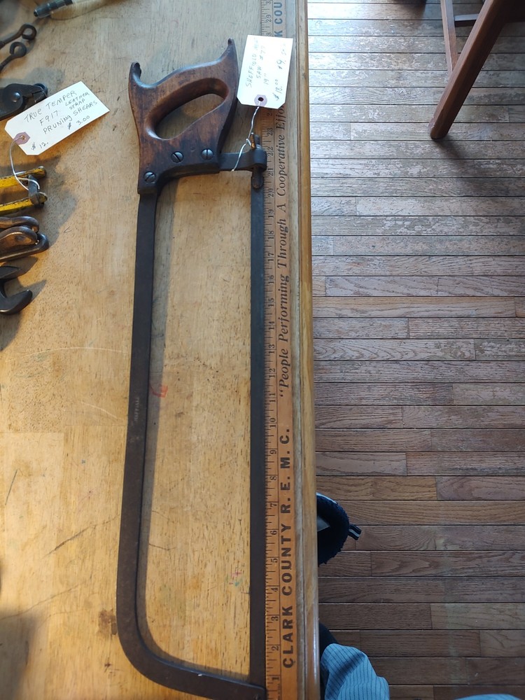 Vintage large hack saw by SHEFFIELD 19" blade