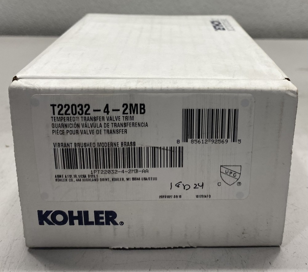 Kohler Tempered Single Handle 3 Function Diverter T22032-4-2MB Moderne Brass