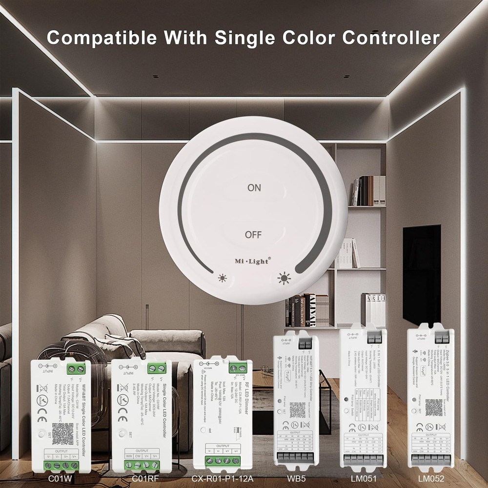 Single Color Dimming RF Touch Remote Wireless 2.4G Touch RF Remote Wall Mount...