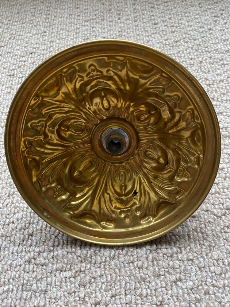 old brass ceiling rose with hook