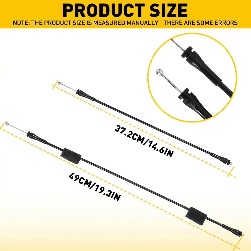 Rear Right Cargo Door Latch Release Cables for 1992-2014 Ford E150 E250 E350 Van