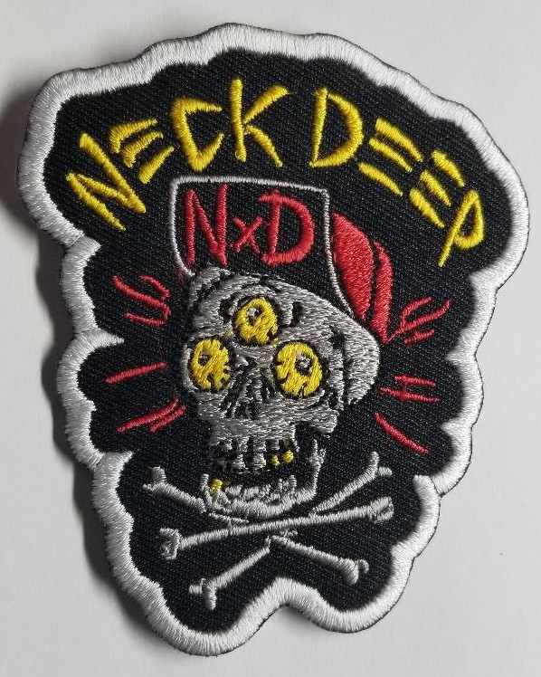 Neck Deep Alternative/Indie Embroidered pink Patch approx 2.5x3"