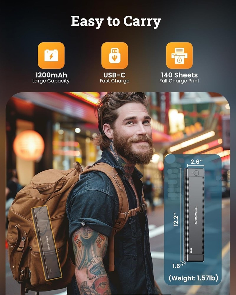 Phomemo Tattoo Stencil Printer TP81 Bluetooth Tattoo Printer with 10pcs Paper