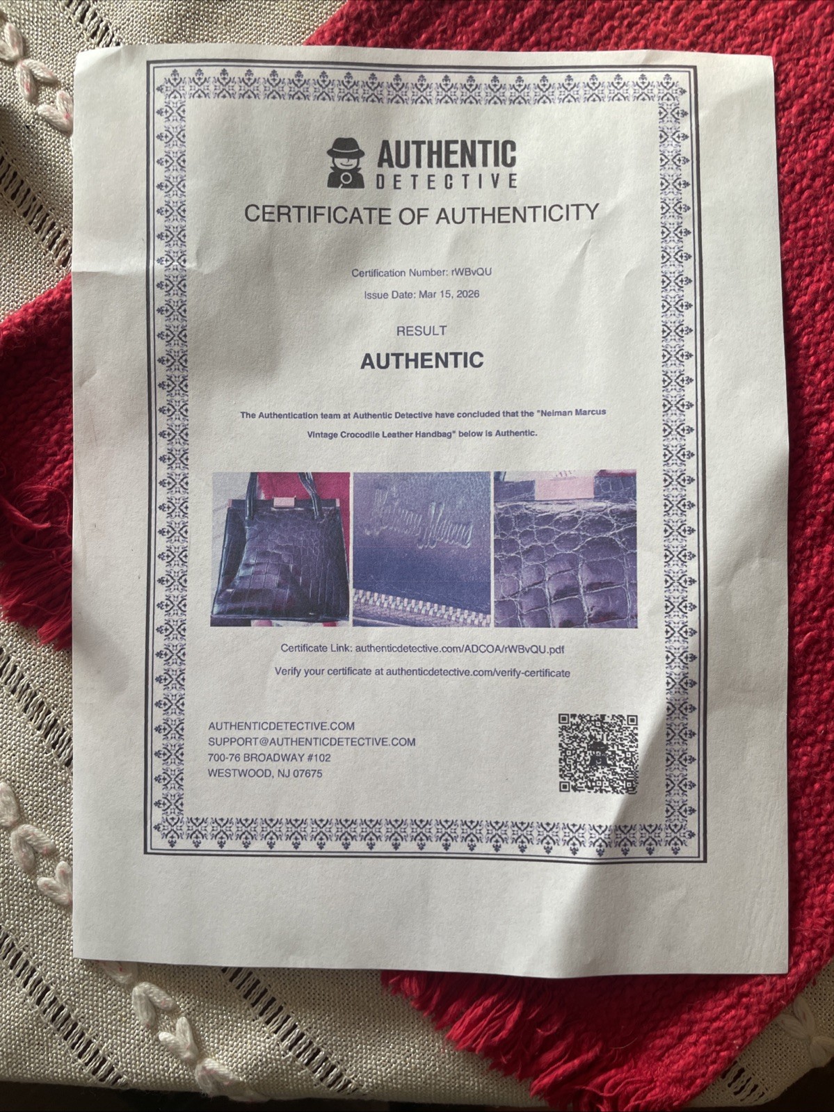 Authenticated Vintage Genuine Crocodile Skin Leather Neiman Marcus Handbag