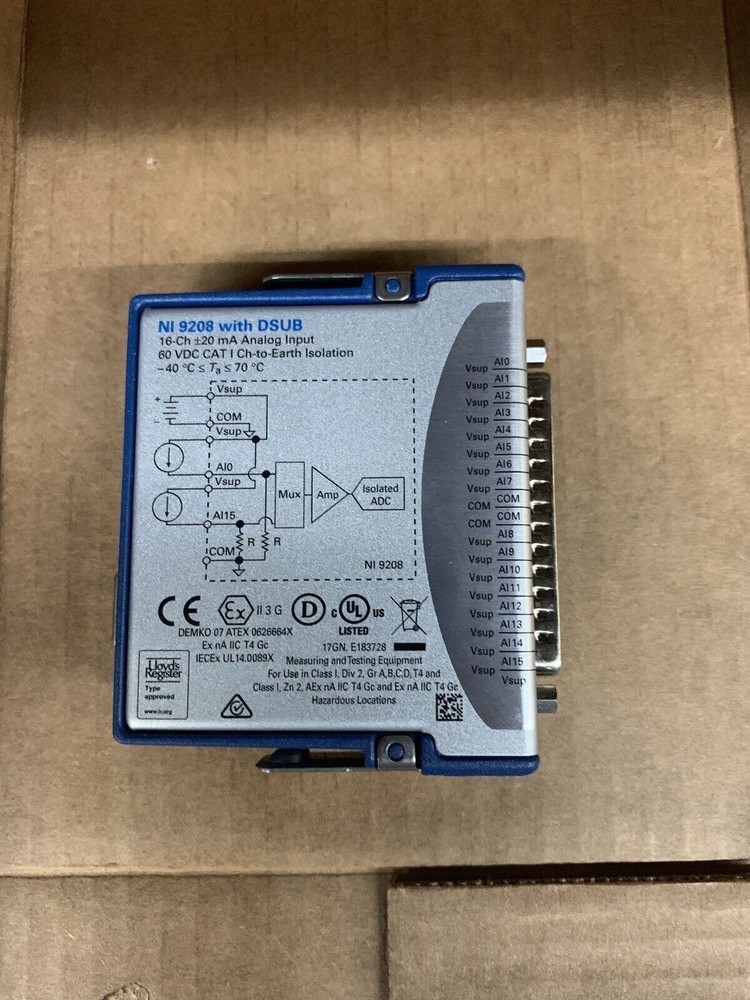 Used National Instrument NI-9208 Current input Module Free Shipping