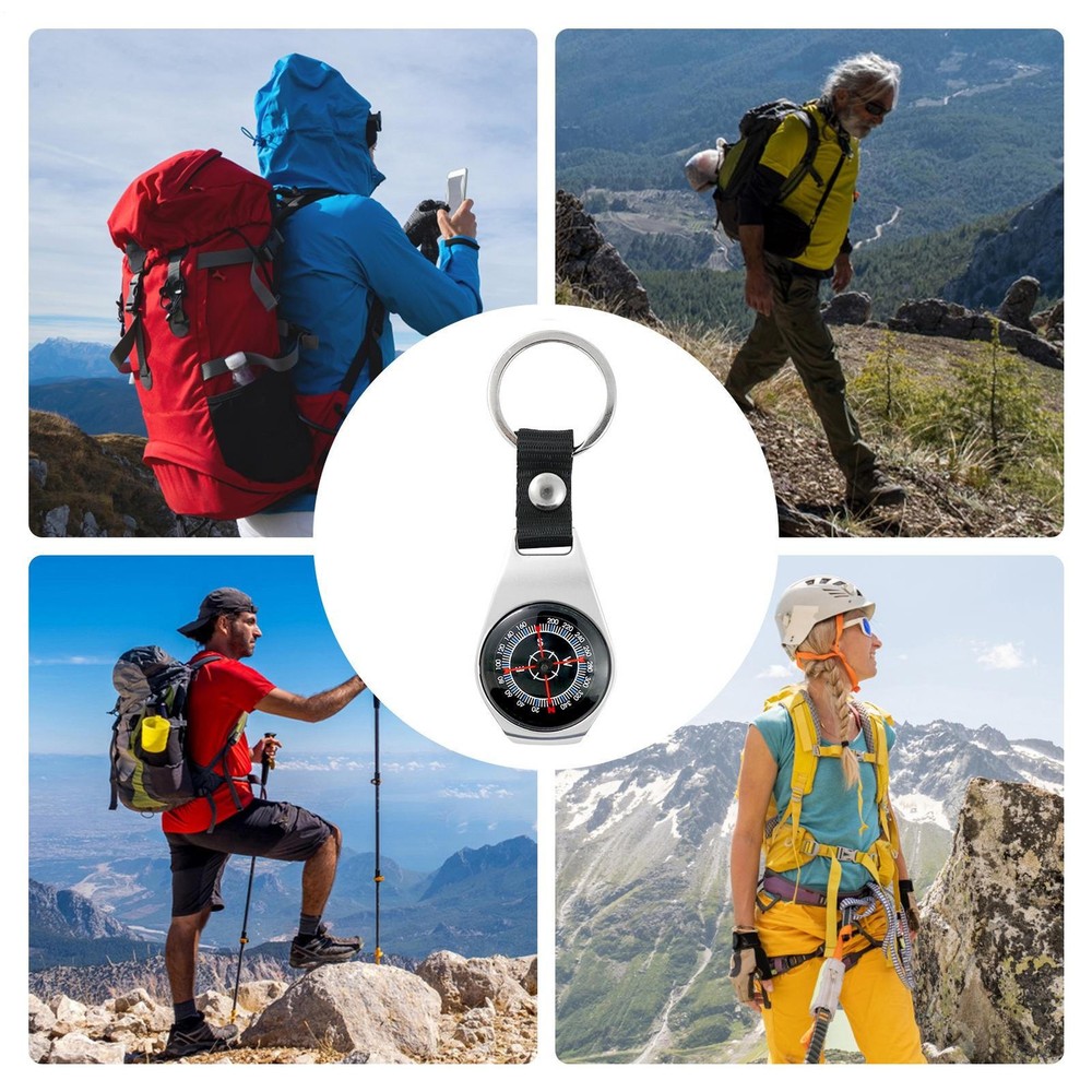 Zinc Alloy Compass Hook Camping Navigation Tools Small Pocket Compass Compact