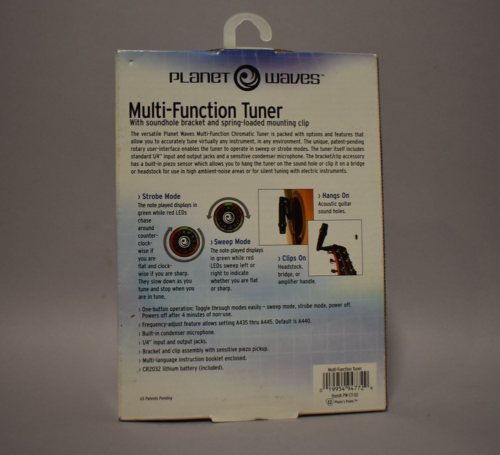 D'Addario Planet Waves Multi-Function Instrument Tuner w/Box