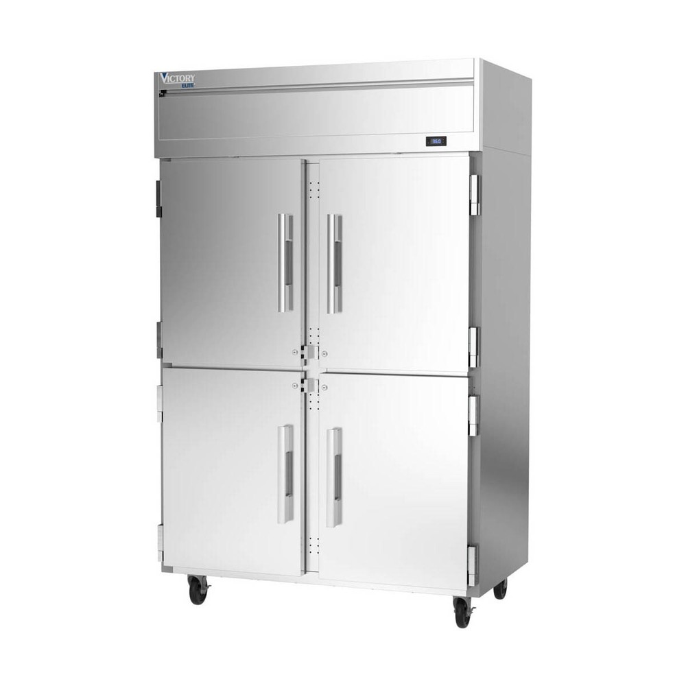 Victory VERSA-2D-HD-HC 52" 2-Section Reach-In Refrigerator w/ 4 Solid Half-Do...