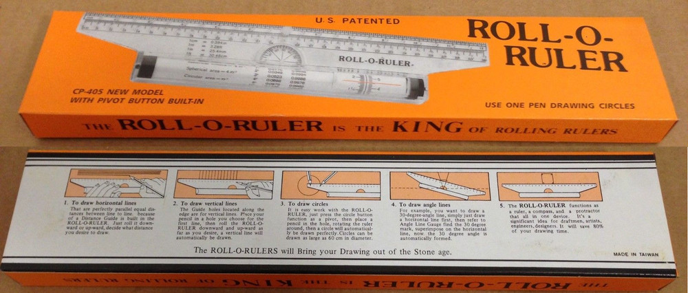 Roll-O-Ruler Rolling Drafting Ruler 12in Wei's CP-405