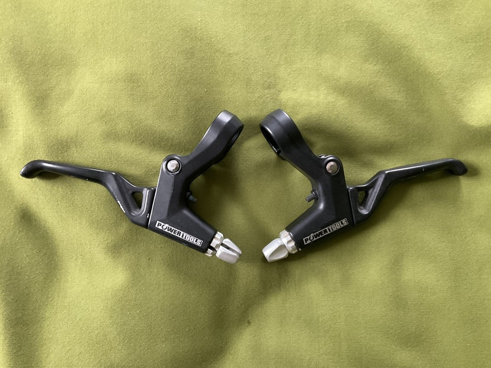 Powertools 2 finger Linear Pull Bicycle Brake Levers Pair Black VNICE MTB Hybrid