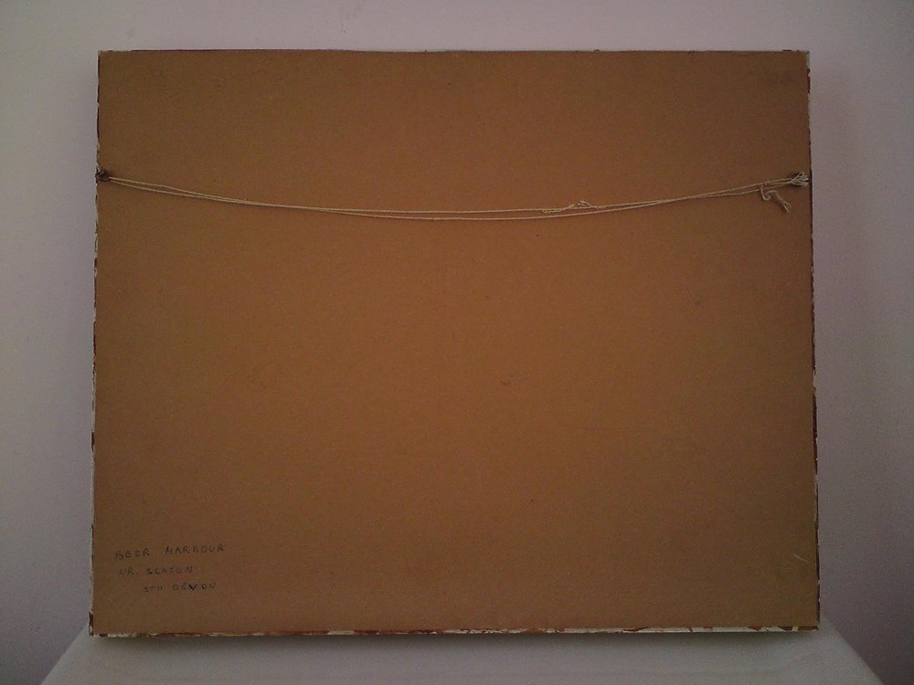 Framed Embroidery Needlework / Wool-work Picture - Beer Harbour, Seaton Devon