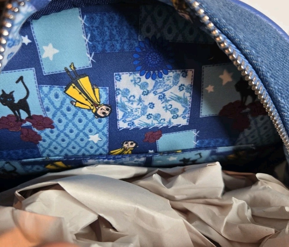 Coraline "Laika" Patchwork Denim Mini Backpack