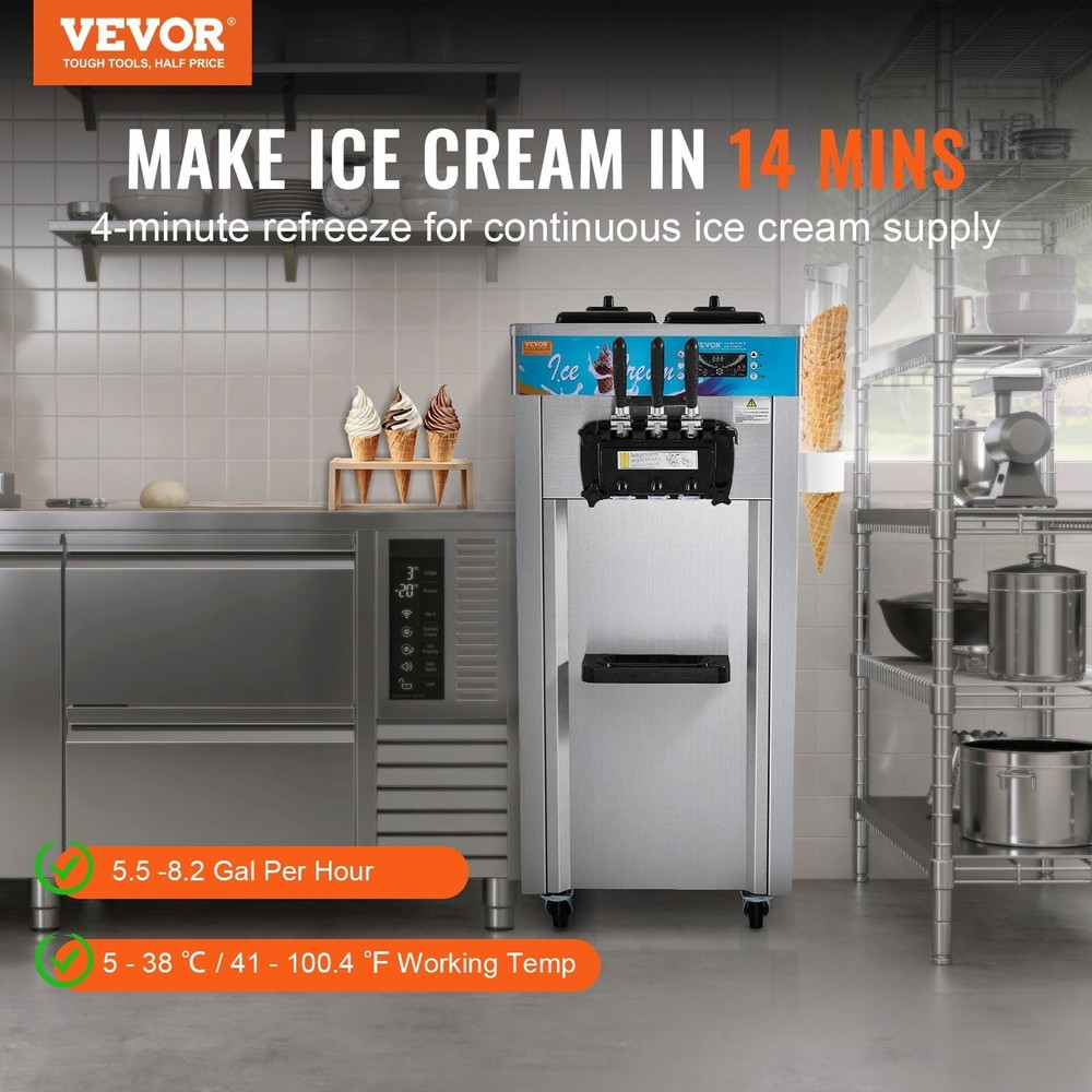 2 Vevor Soft Serve Ice Cream Machines