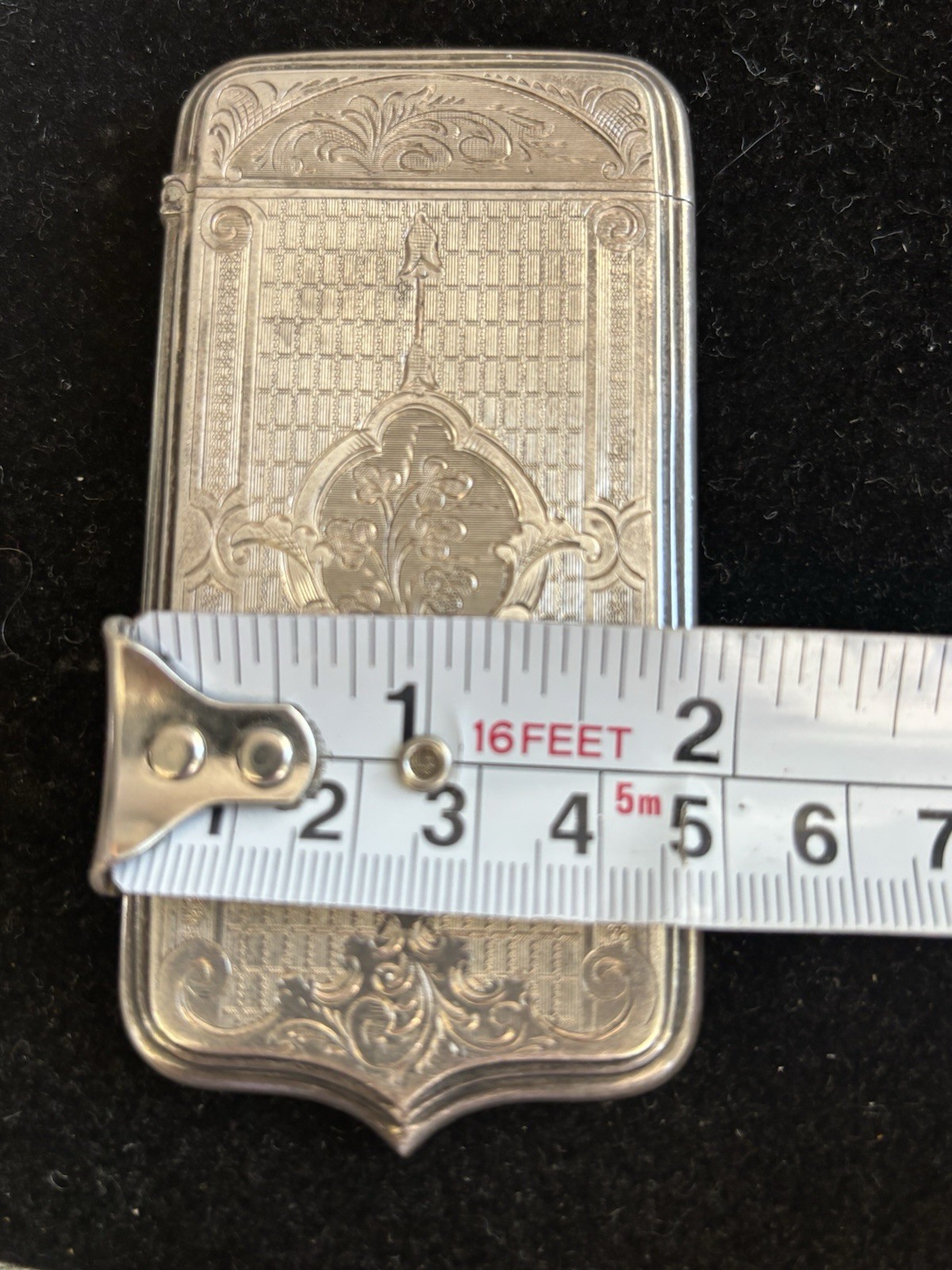 Sterling Silver Edwardian Engraved Cigarette Card Hinged Case 32.7g 925