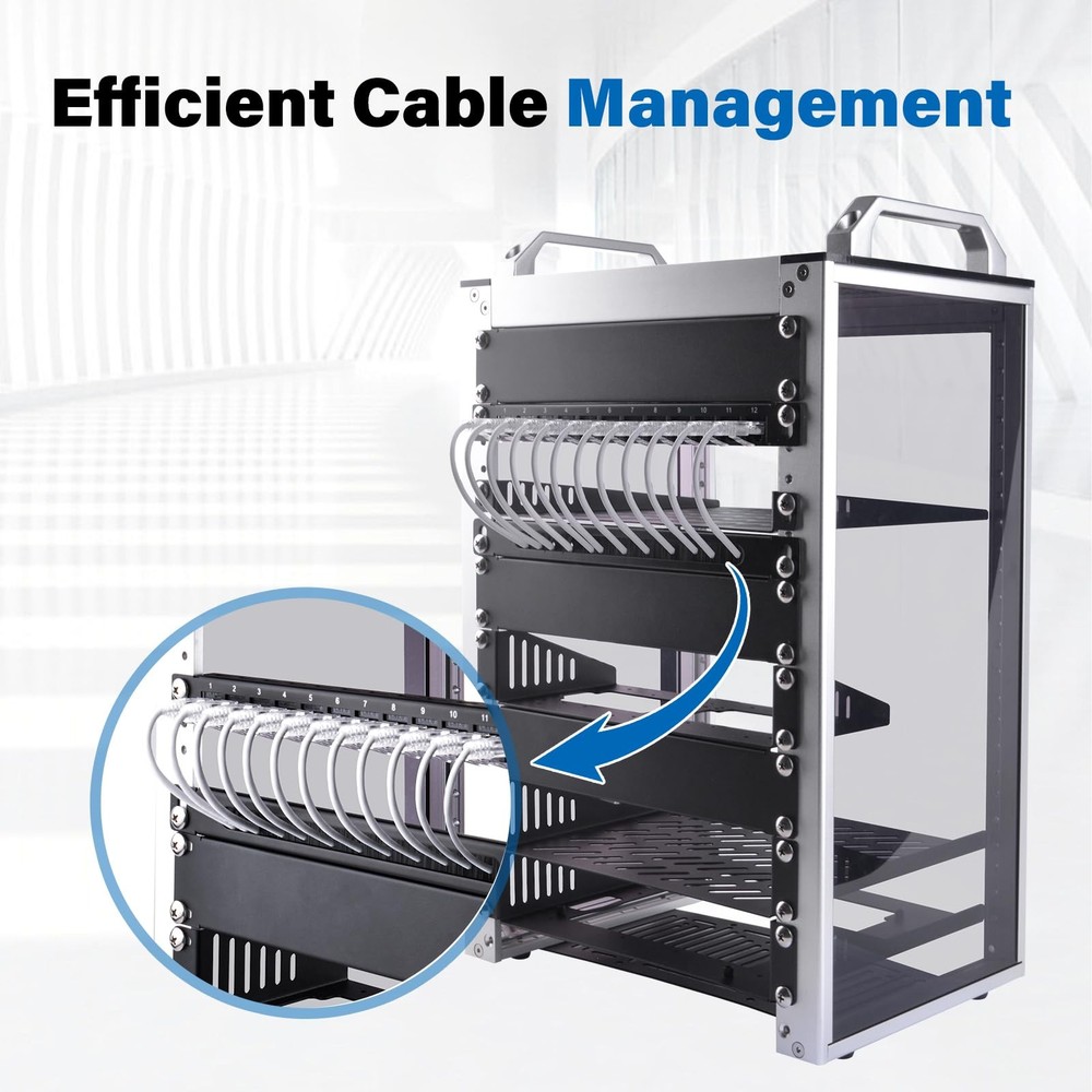 0.5U Brush Cable Manager Rack Mount Panel Strip 10 Inch Server Cabinet