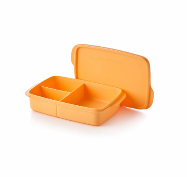Divided Lunch Box Container Tupperware Large Rectangle BPA FreeN EW Mango Color