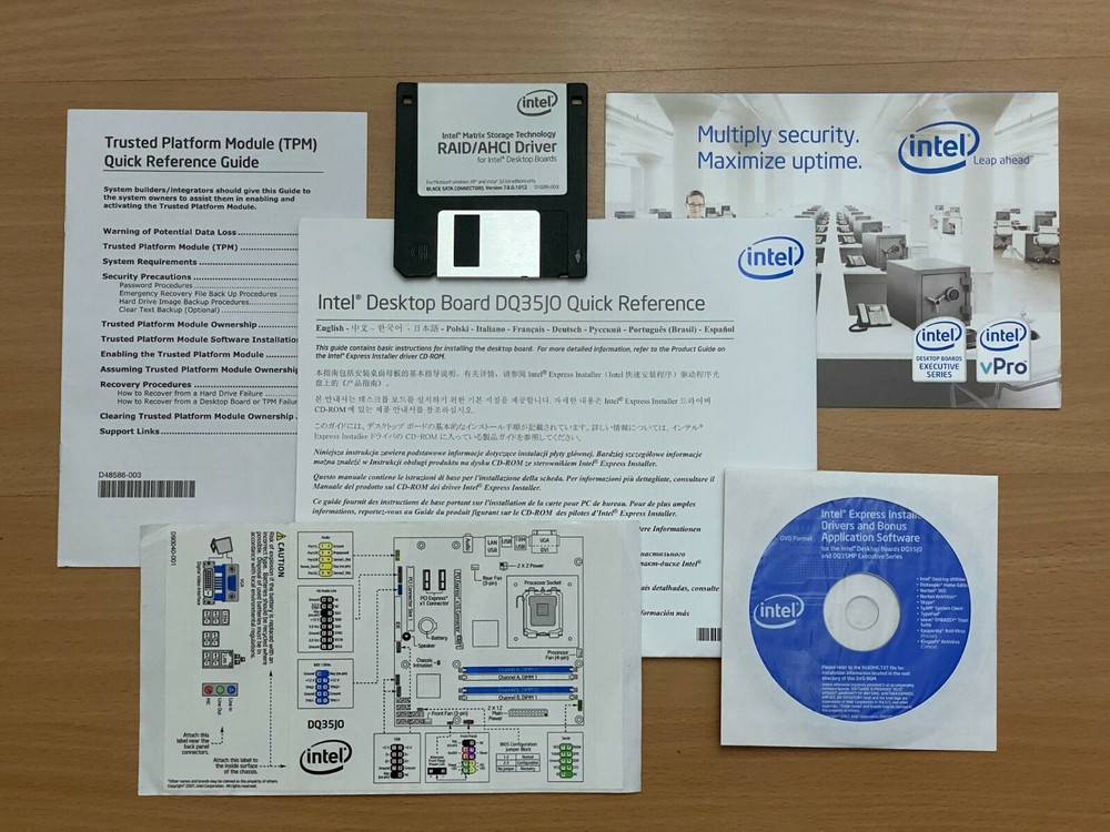 Intel Desktop Board BQ35J0 Reference Guides and Drivers & Software DVD & Floppy