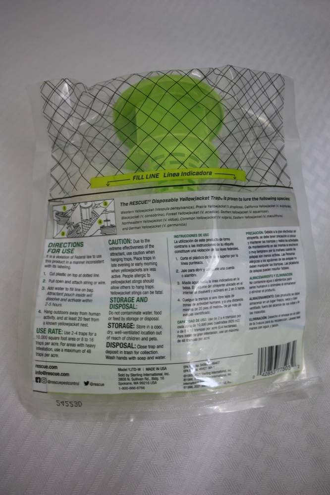 NEW Rescue Yellowjacket Trap Spring Trap On Every Yellowjacket