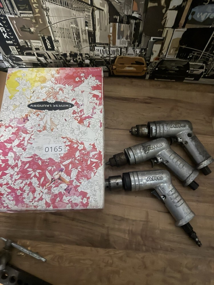3 ARO Pneumatic Tools Straight  Drills  Used .