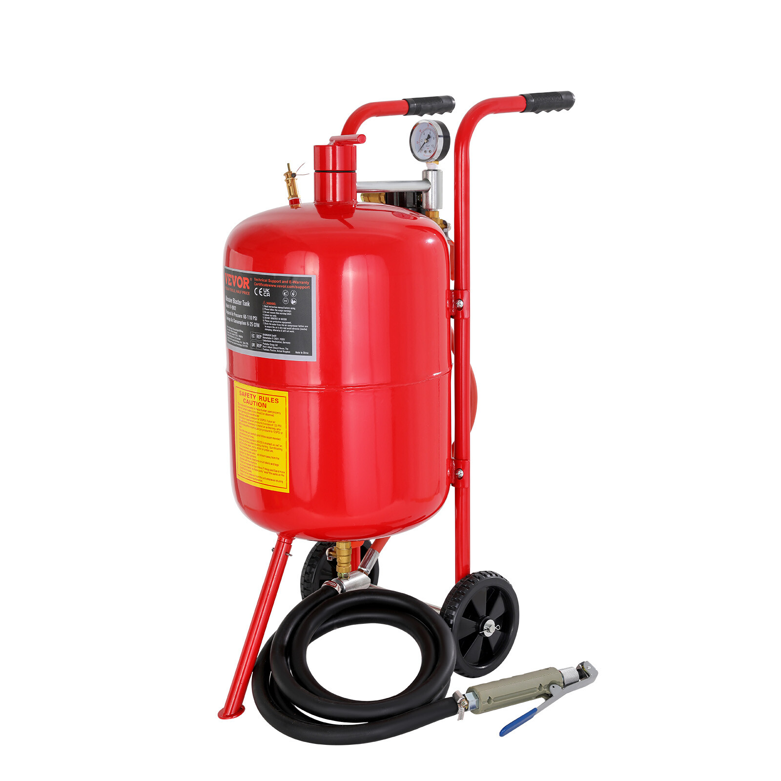 VEVOR 10 Gallon Sandblaster Portable Air Sand Blaster Media Abrasive 60-110PSI