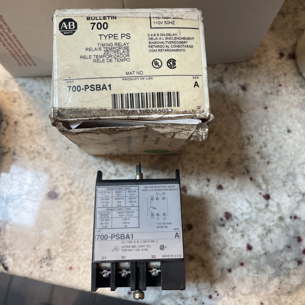 New Allen Bradley 700-PSBA1 Solid State Timer 0.4-8 Seconds