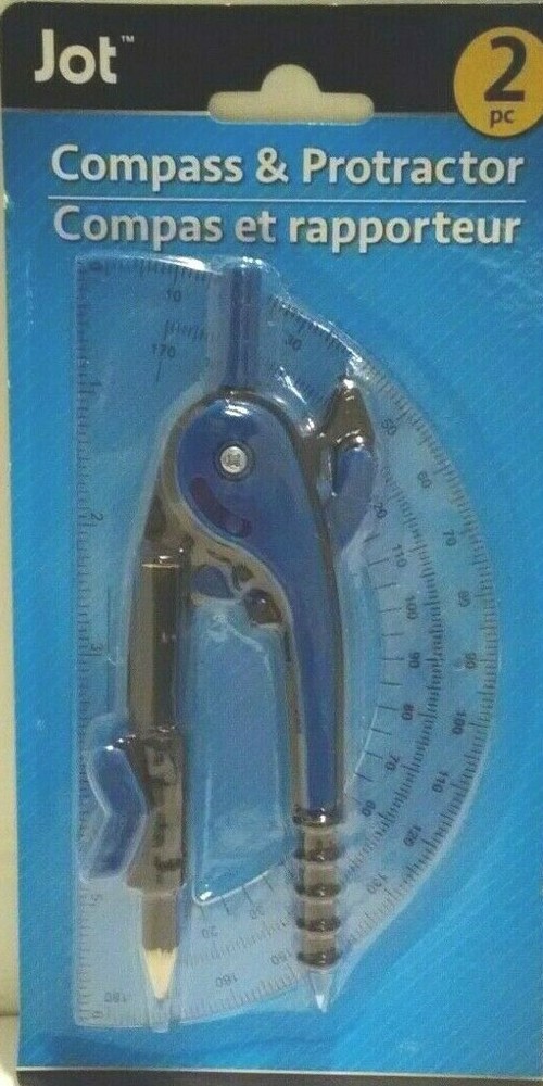 Jot 3 Hole Punch Blue Compass Protractor Blue