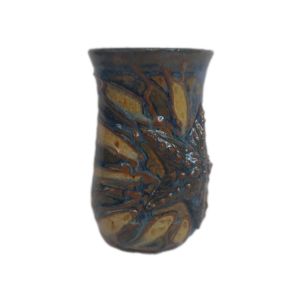 MCM Ceramic Medium Size Vase Featuring A Starfish Raised Art Work EUC