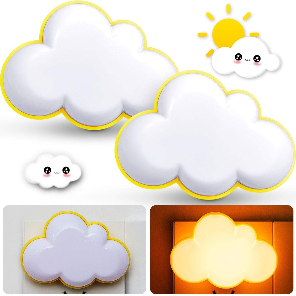 Mudder 2 Pack Night Light Plug into Wall Soft LED Cloud, Yellow