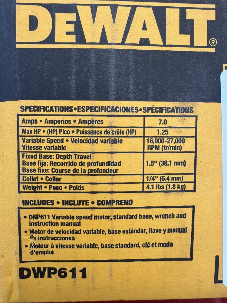 DEWALT DWP611 Fixed-Base 1-1/4-HP Max Torque Variable Speed Compact Router