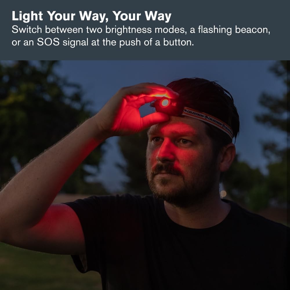 Night Vision Headlamp: Multiple Modes, SOS, 100hr Battery, 45° Adjustable