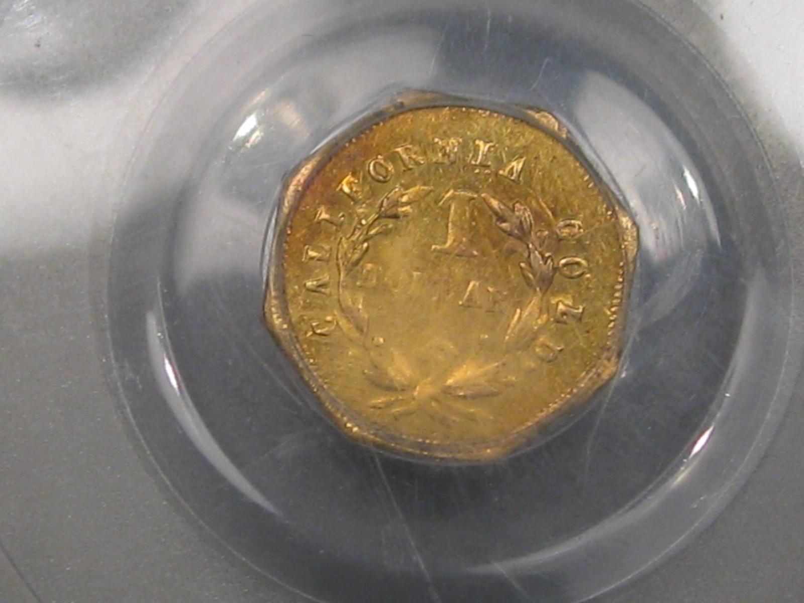 1871 $1 California GOLD PCGS UNC details graffiti G$1 BG-1109 One Dollar