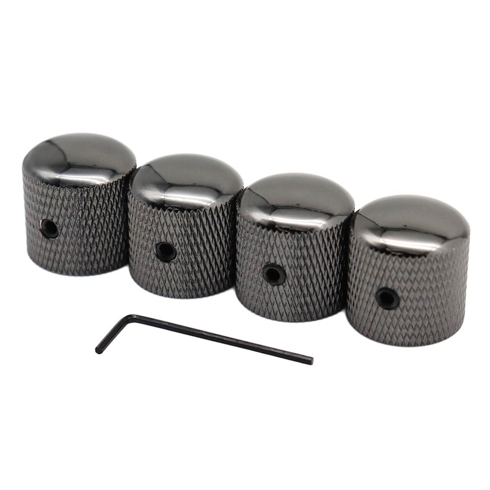 4Pcs Metal Dome guitar Knobs Volume Tone Guitar Speed Control Knobs Black Nickel