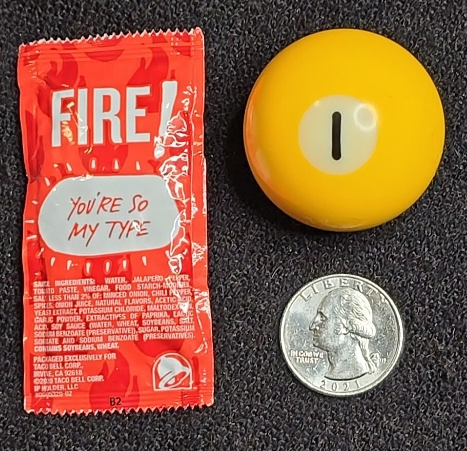 Replacement mini billiard Ball - Solid Yellow #1 Ball 1.5"