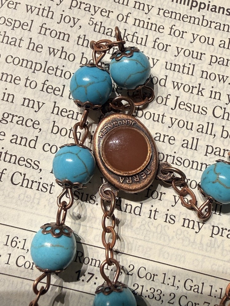 Turquoise Rosary - Catholic
